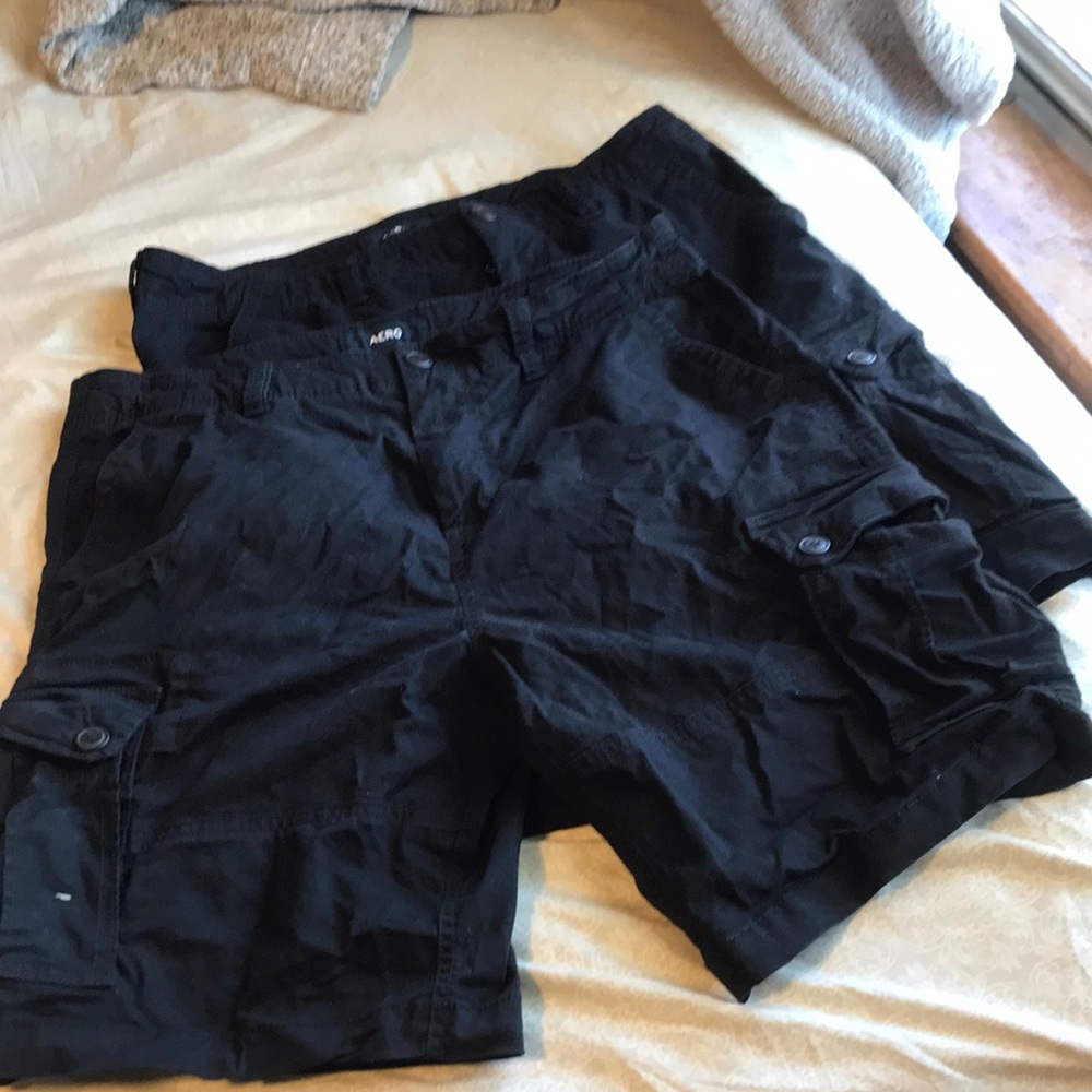 Aeropostale Black Cargo Shorts